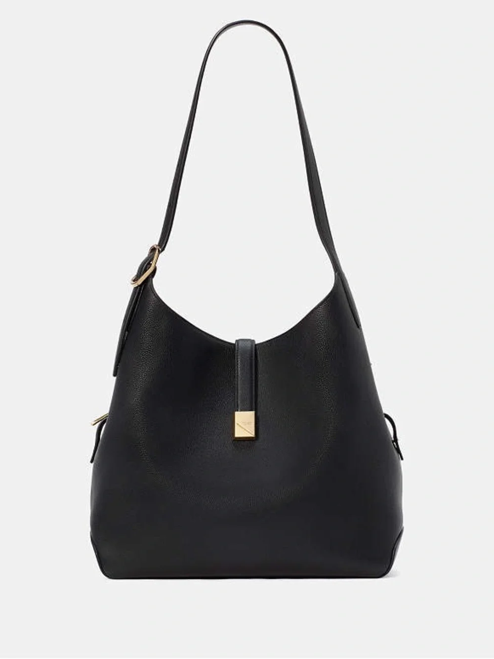 kate spade Black Pebbled Leather Large Shoulder Deco Bag NWT
